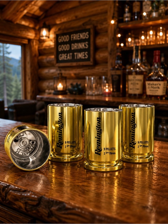 Remington Other - Remington Metallic Gold Shotglass Tumbler Set of 4